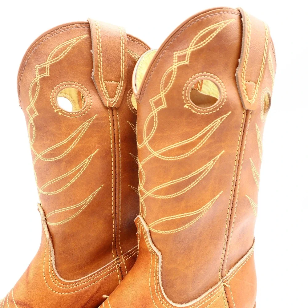 Acme Vintage Cowboy Boots Kids 3.5 D Russet Driftwood Leather New In Box